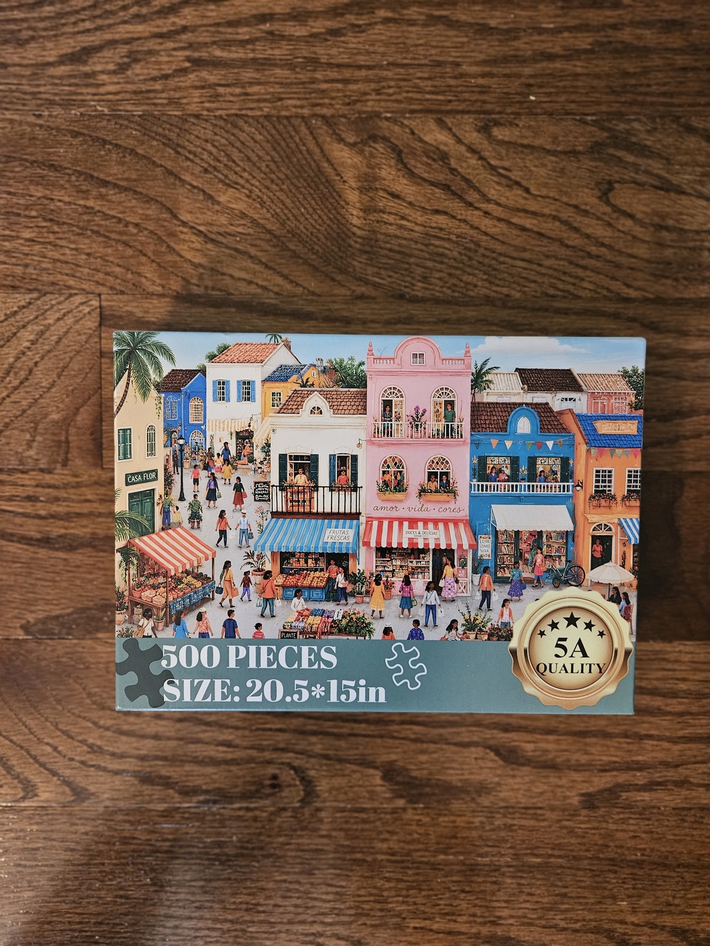 Colorful 500-Piece Town Market Puzzle
